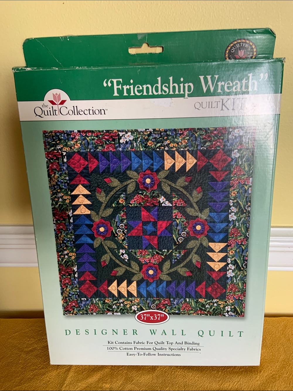 "Friendship Wreath" Designer Wall Quilt Kit Multicolor Approximately 37”x37” New
